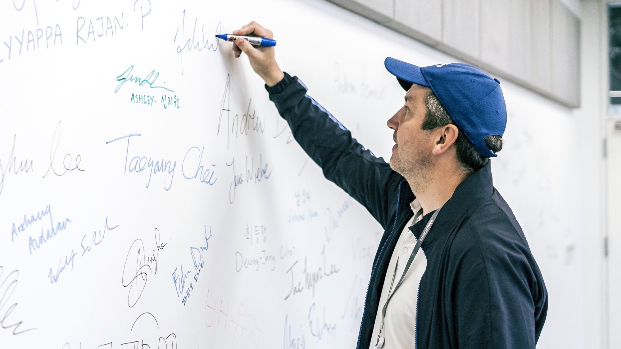 Planning a project on a whiteboard